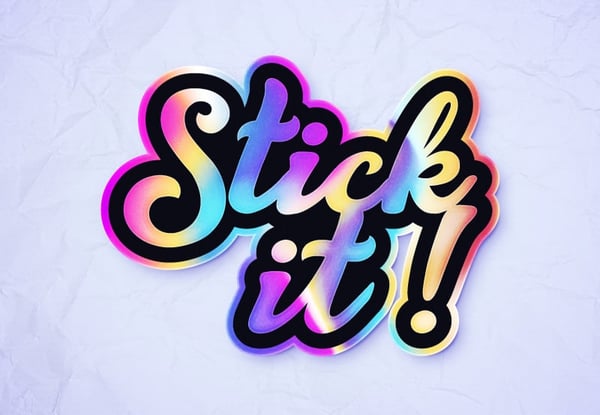 How to create a holographic sticker text effect