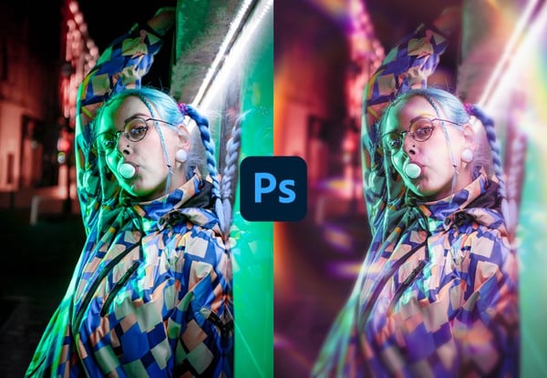 How to create a rainbow lens flare overlay effect in Photoshop