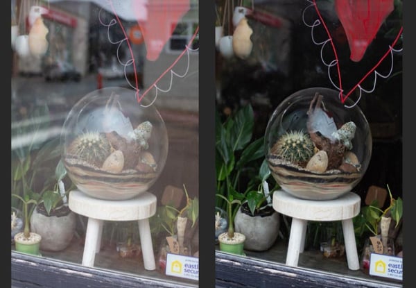 How to remove window reflections in Camera Raw