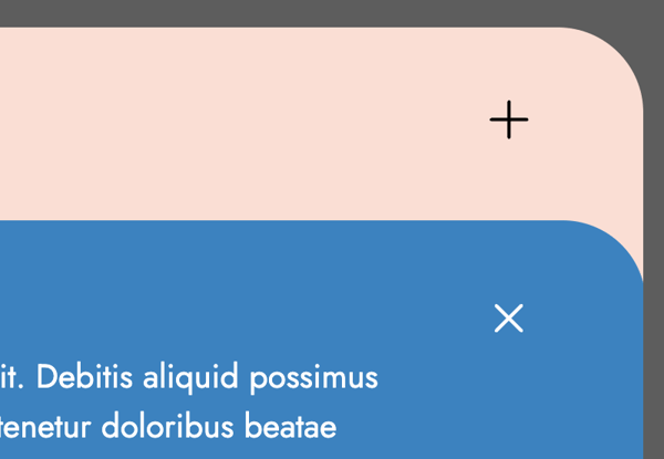 Build an animated JavaScript accordion component, with overlapping panels